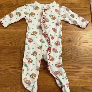 Baby Loren 100% Pima Cotton Holiday Baby Pajamas with Ruffles 3-6 M